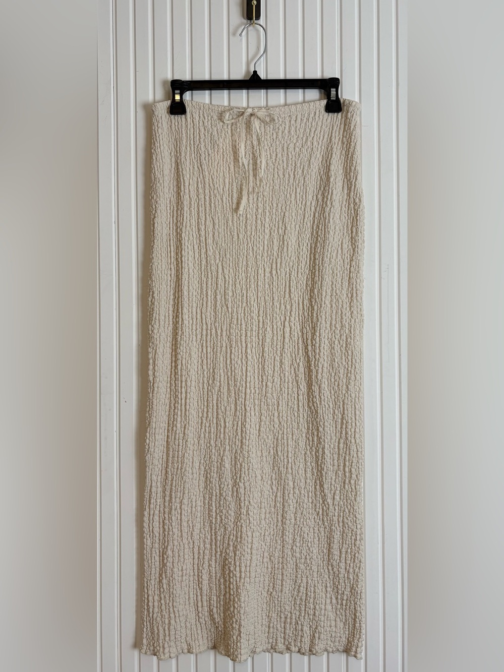 NWT Zara Crinkle Skirt L Staple Everyday Layer Feminine Dainty Coastal Neutral